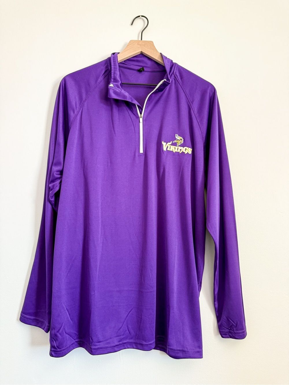 Minnesota Vikings Purple Quarter-Zip Pullover Size XL